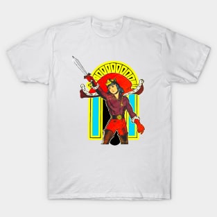 Brave prince swordsman in the magic castle T-Shirt